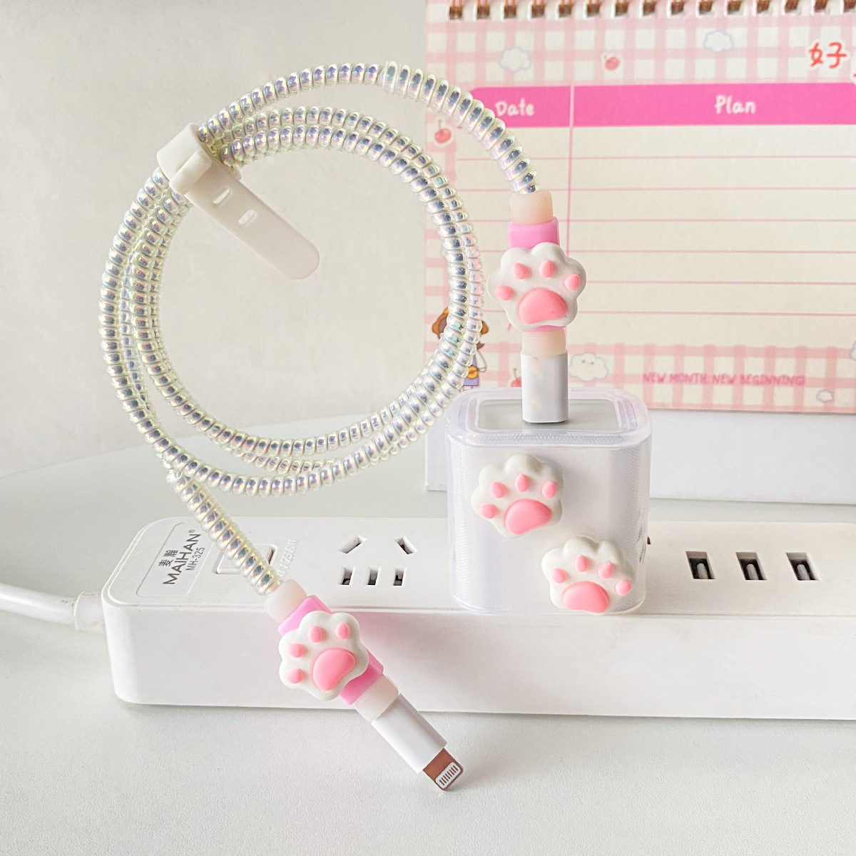 Aplicable a la cubierta protectora del cable de datos iPhone13/14/15 cubierta protectora estándar europea y americana de Apple 20W cargador