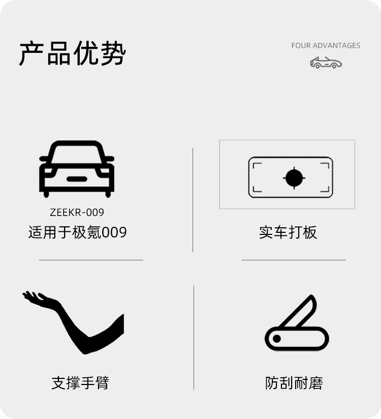 Suitable for polar krypton 009 special armrest box cover central storage booster pad storage interior decoration car supplies