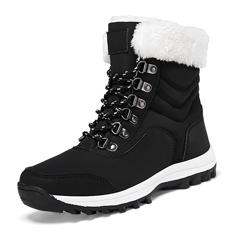 Botas de algodón de invierno para mujeres al aire libre más vello grueso calentamiento botas de nieve de comercio exterior zapatos de mujer de tamaño grande