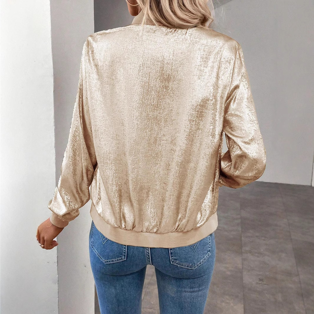 Autumn Women's Short-Sleeved Solid-Color Jacket With Multiple Pockets-Versatile Casual Outfit_voghion.com