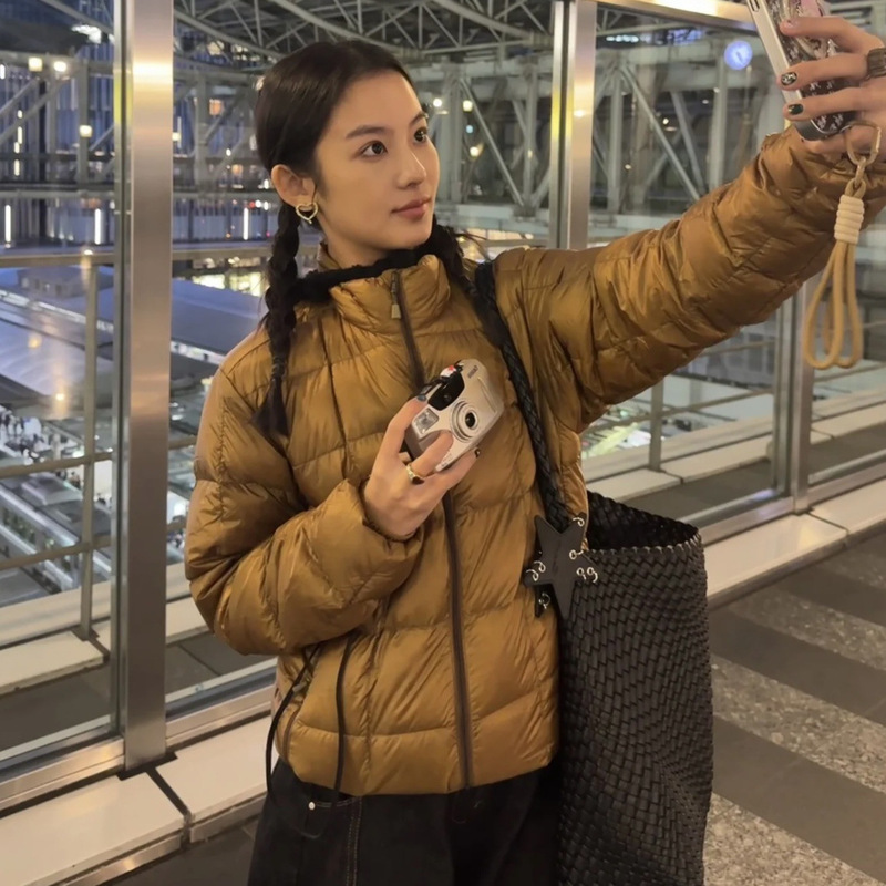 ------------ Be1129A Real Shot Japanese Style Mont800 Fluffy Rib Checkered Lightweight Goose down Jacket