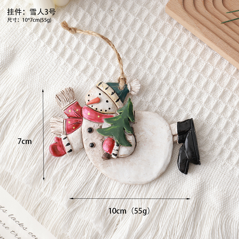 Nuevo árbol de Navidad transfronterizo retro muñeco de nieve colgante de resina decoración de color regalo de Navidad accesorios de fotografía