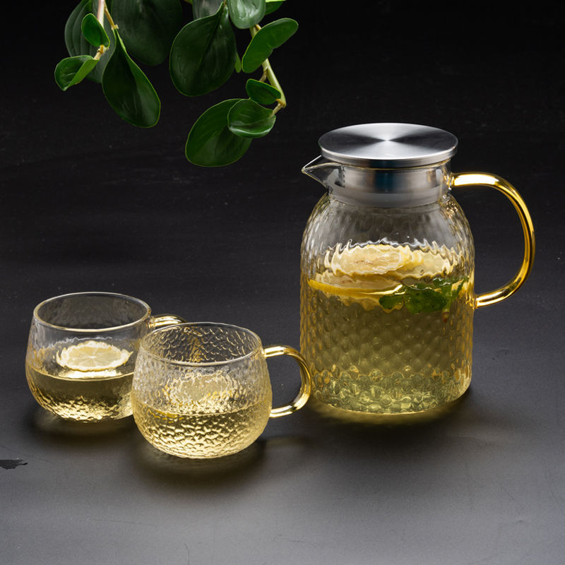 1150ML 쌀알 냄비 + 노란색 손잡이 망치 컵 2개