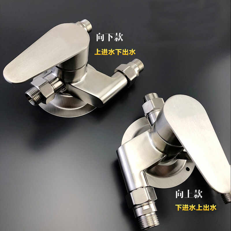 Factory spot 304 stainless steel open triangle shower body thickened solar down up shower faucet