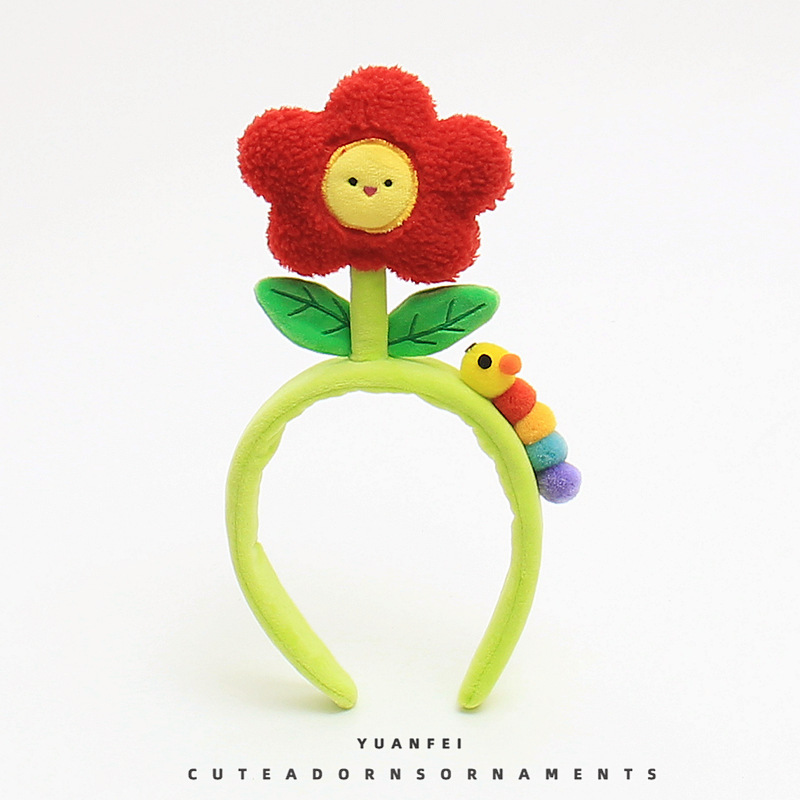 Tulip Flower New Style Pom-pom Caterpillar Cartoon Headband Performance Outing Photo Pin Cute Headband
