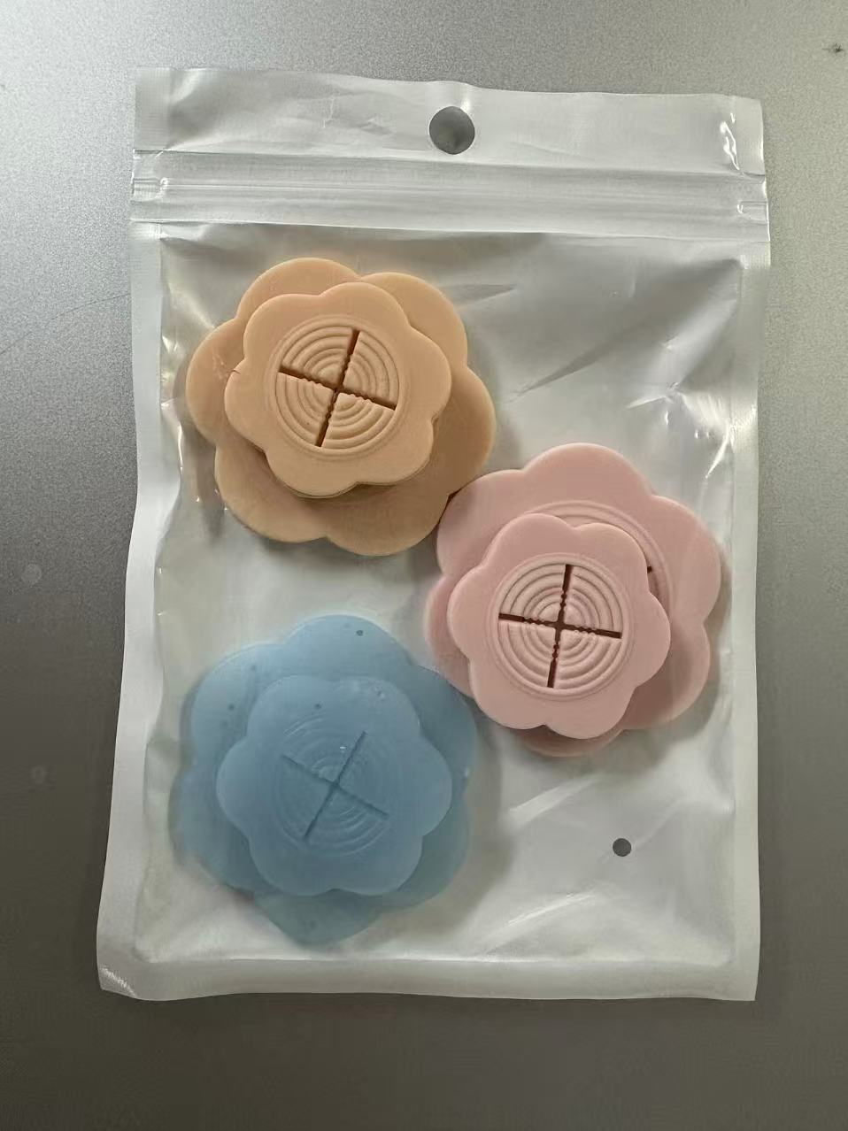 3가지 색상 6개입 (살구색, 핑크, 하늘색)