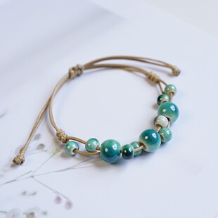 Jingdezhen ceramic bracelet does not fade, women's high-end adjustable new Chinese style bracelet women's wholesale hand jewelry