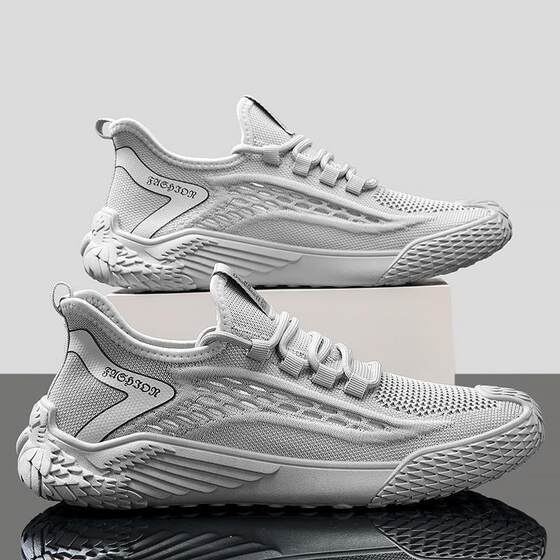 Men's Shoes 2025 New Summer Breathable Casual Sports Mesh Shoes Running Soft Sole Fly Woven Mesh Lightweight Trendy Shoes