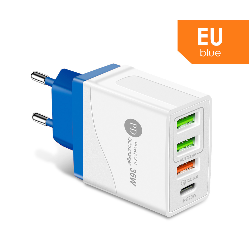 Caricabatterie PD36W 5V6.2A Adattatore di ricarica rapida QC-3.0 con testina standard britannica_voghion.com