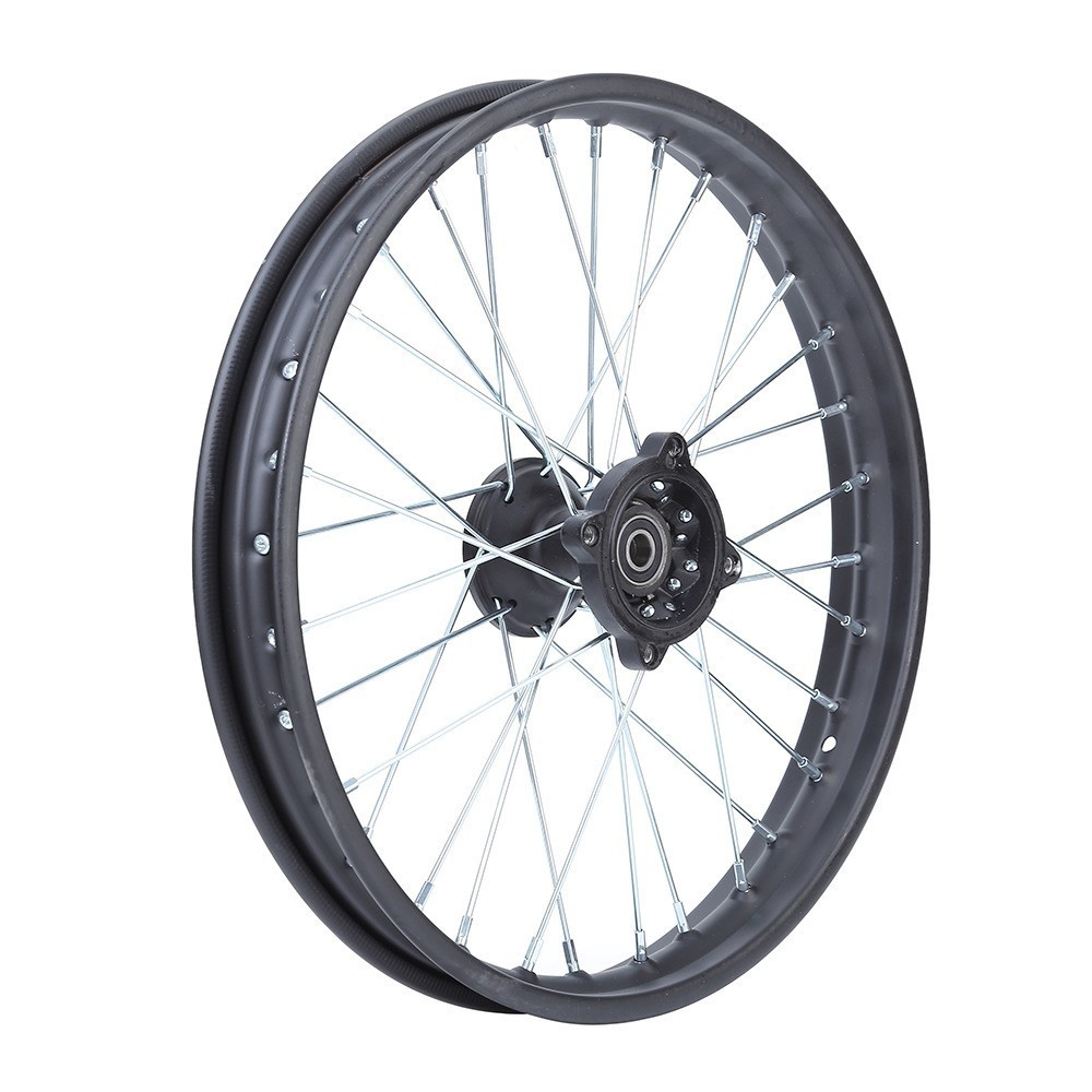 Off-road motorcycle 1.85X14 inch aluminum alloy disc brake strip iron wheel hub with decal front and rear steel ring assembly