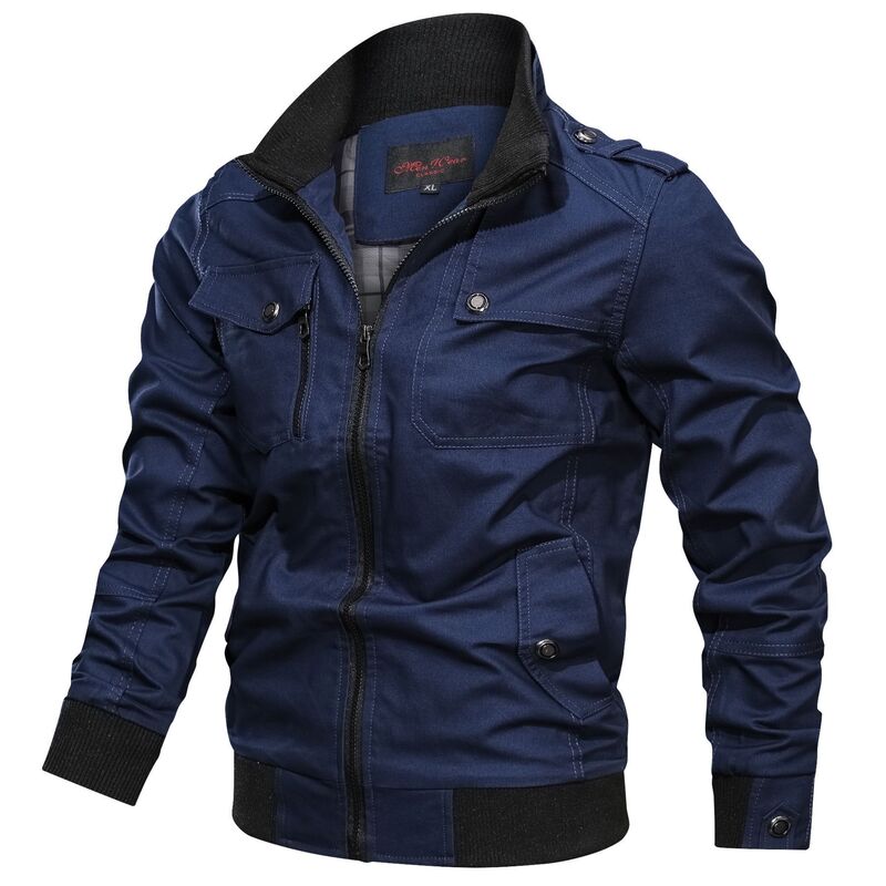 2026 New Style Fitted Zipper Jacket in Stock for Spring and Autumn, Casual Pocketed Workwear Jacket for Young Men