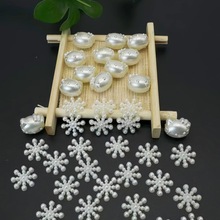 ABS仿珍珠平底半面雪花可爱KT猫diy发夹发饰手链串珠圣诞装饰配件