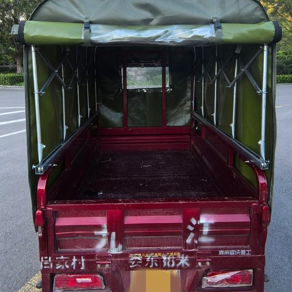 Triciclo eléctrico, cochera, camión pequeño, toldo con polea, toldo deslizante, triciclo retráctil, toldo, paño para la lluvia