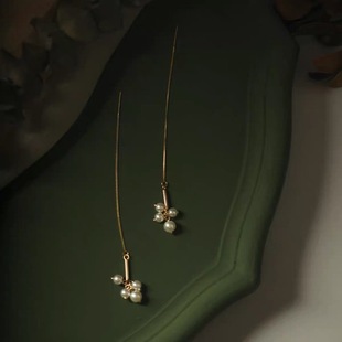 Light-picking Girl Gentle Temperament Natural Freshwater Pearl Ear Line South Korea Exquisite Minimalist High-grade Sweet Lady Style
