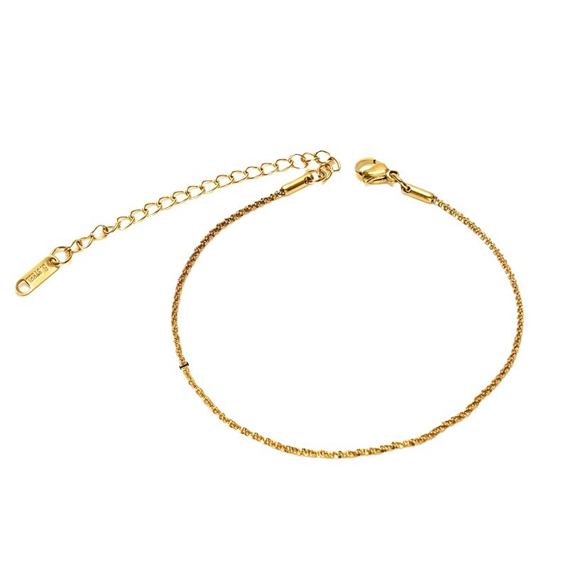 Europa, América, Francia, nuevo estilo ondulado chapa de acero chapada de oro de acero inoxidable moda de extensión de cadena de cola de tobillas de mujer