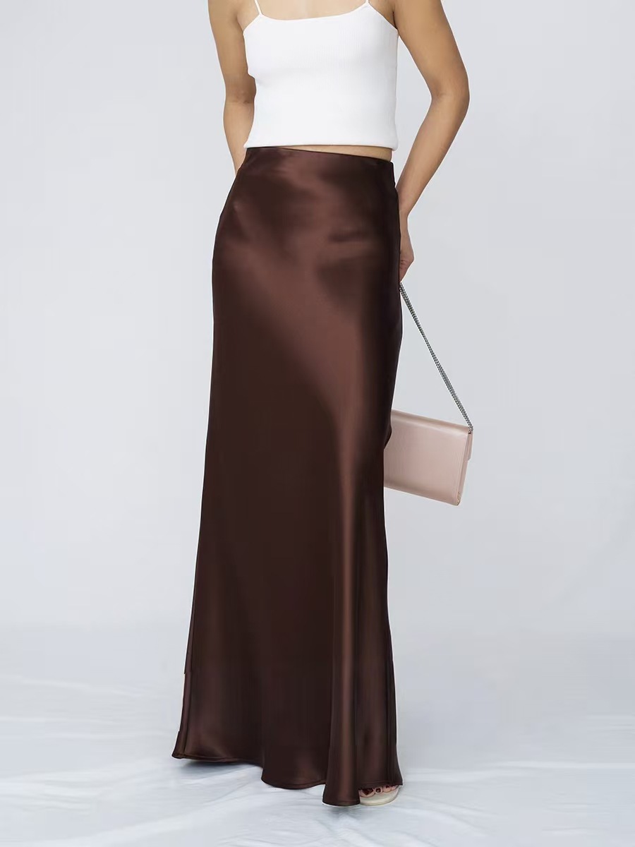 Long import extra-long long skirt, elastic waist, A-line, maxi length