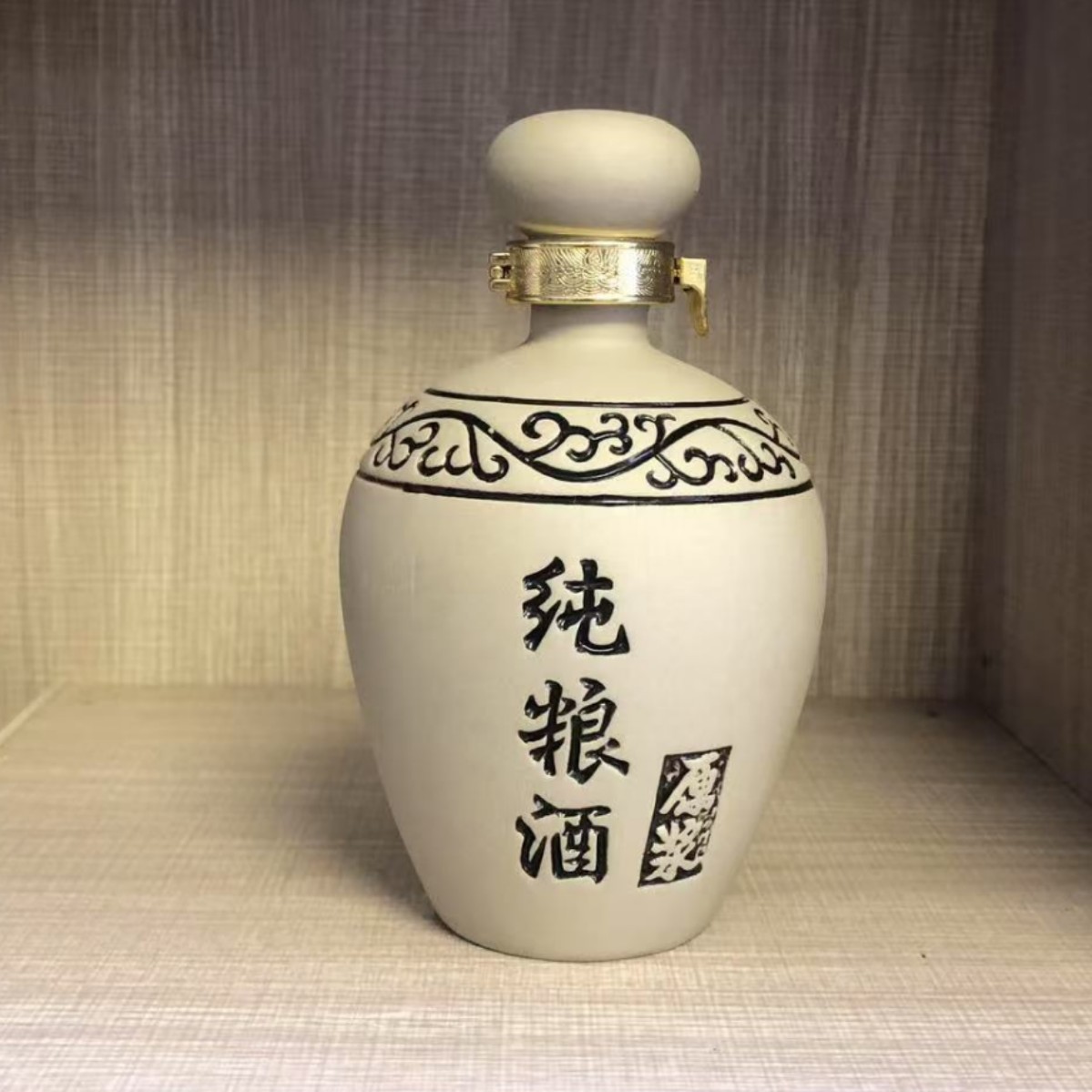 无釉土陶纯粮陶瓷酒瓶空酒瓶一斤装原浆酒坛家用酒壶复古风酒具