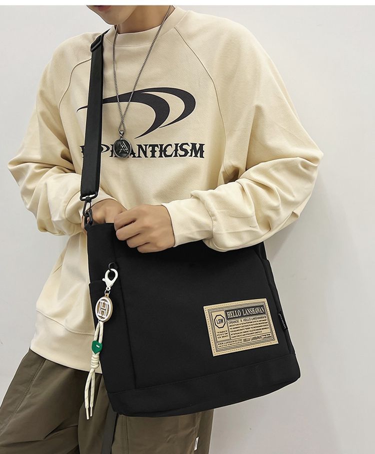 Waterproof handbag for men, Japanese-style casual Instagram, single-shoulder backpack for college students in class, trendy large-capacity crossbody bag for women undefined