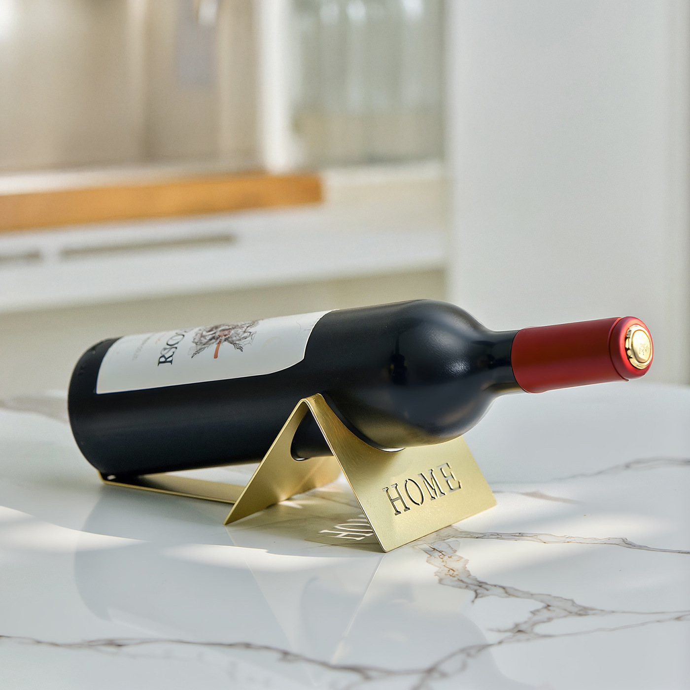 Light Luxury High-End Wine Cabinet Decoration Ornaments Living Room Tv Dining Side Iron Wine Rack with Wine Glass Home Crafts