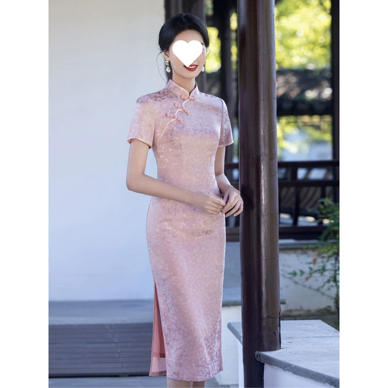 Высококачественное платье Cheongsam для свадебного банкета, одежда для матери, повседневное летнее свадебное платье в китайском стиле для свекрови, высококачественное молодое повседневное платье