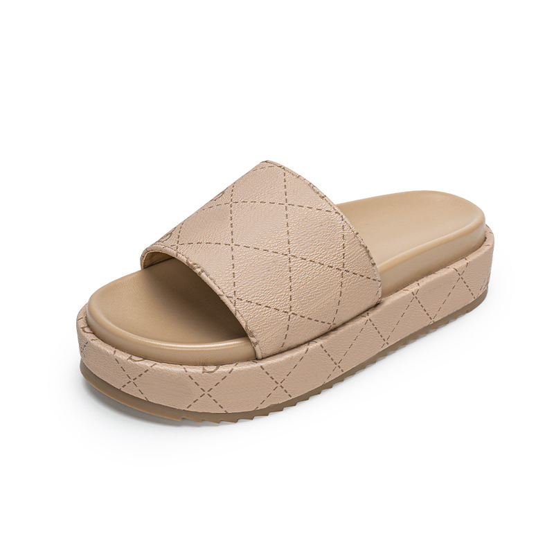 Ciabatte da donna con suola spessa di grandi dimensioni 2024 nuovi sandali con plateau One Word Ciabatte per ragazze_voghion.com