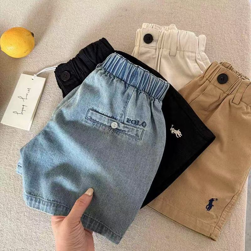 Children's Denim Boys' Shorts 2026 Summer New Trendy Brand Stylish Toddler Solid Color Shorts for Girls Thin