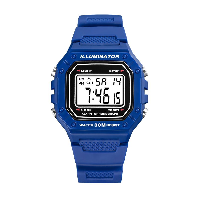 Simple juventud casual estilo deportivo reloj electrónico estudiante tendencia multifunción reloj de alarma al aire libre reloj electrónico luminoso