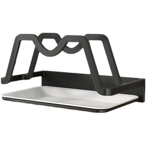 Pot Lid Rack without Drilling Wall-Hanging Kitchen Shelf Organizer Wall Mount Cutting Board Placement Stand