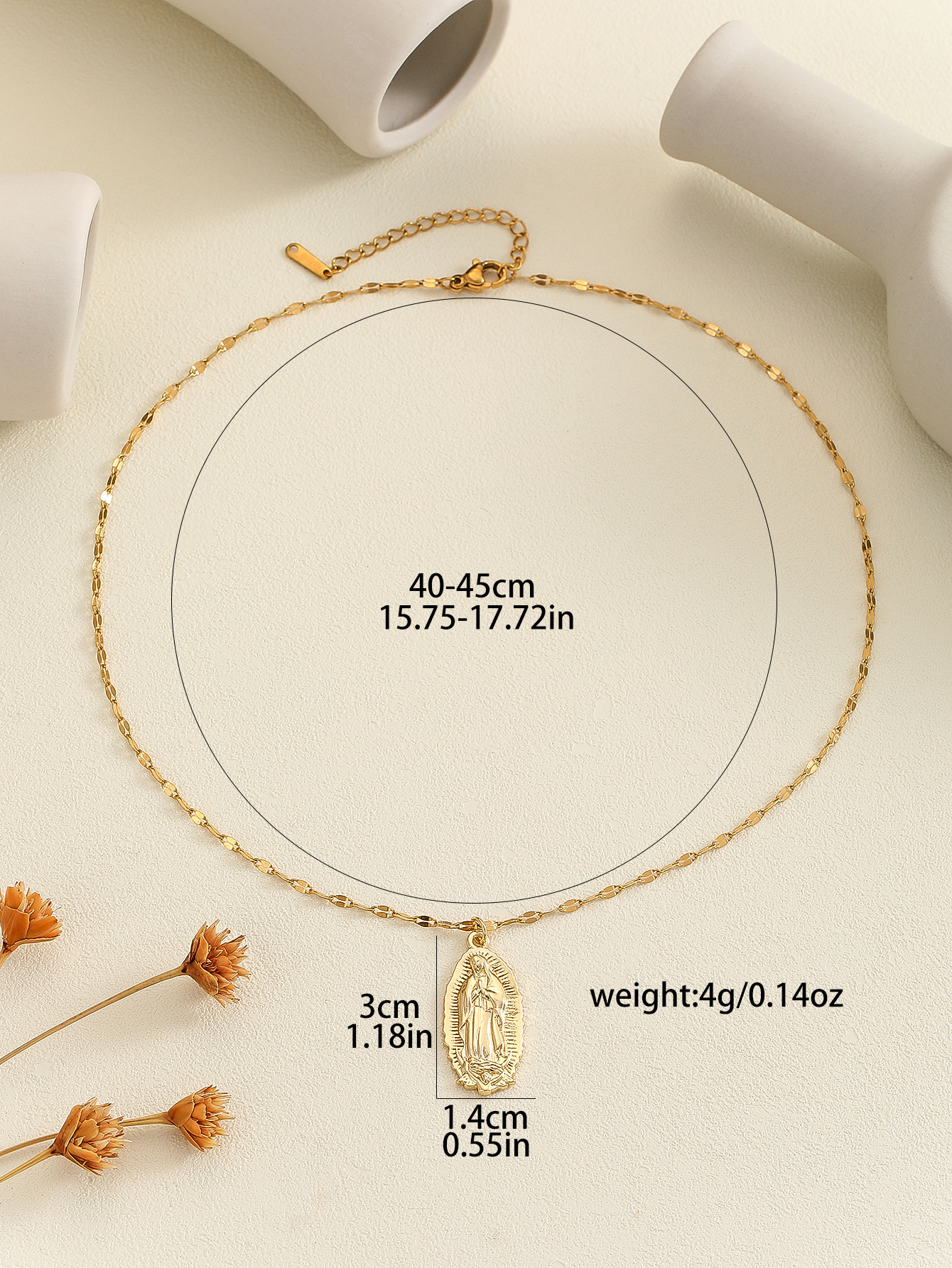 12g Weight Copper Pendant Material Zircon Inlay Material Pendant Necklace Classification Copper Chain Material 1 Piece Quantity Holiday, Daily Occasion Copper Material Human, Virgin Mary, Oval Pattern Women's Gender Inlay Design IG Style Style Copper Inlay Human Virgin Mary Oval Zircon Pendant Necklace 18