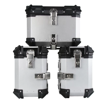 Aluminum Alloy Tail Box, Electric car tail box - flat-three-box-silver-set-black
