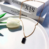 Black accessory, design pendant, short necklace, European style, trend of season, simple and elegant design