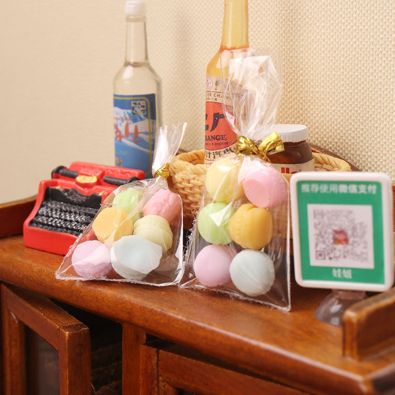 微縮食玩馬卡龍迷你模型1:12分ob11娃娃屋生活場景dollhouse點心