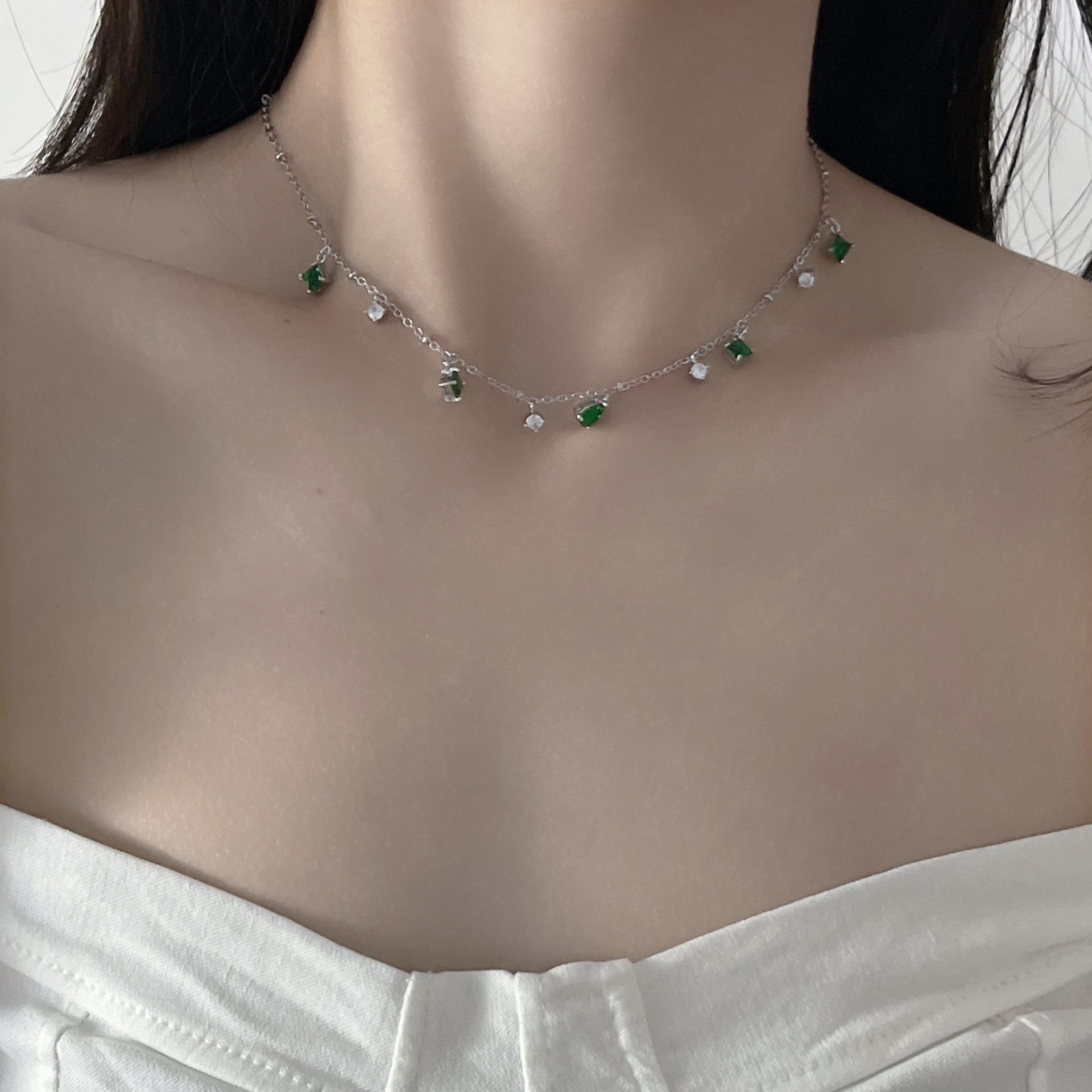 Style Simple Les Gouttelettes D'eau Alliage Placage Incruster Zircon Femmes Collier display picture 1