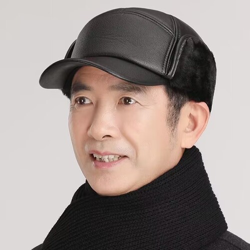 Autumn and winter middle-aged and elderly dad hats, middle-aged hats, elderly ear protection caps, peaked hats, winter warm men's winter hats