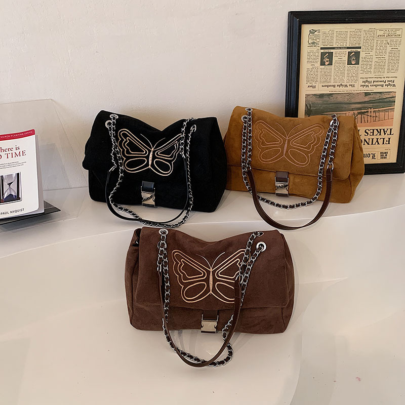 Nuova borsa a tracolla con catena monospalla di grande capacità, borsa da donna, borsa a tracolla con farfalla ricamata, borsa Maillard_voghion.com