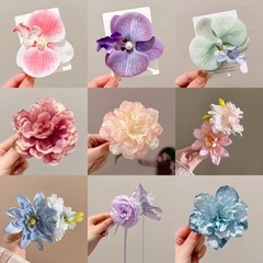 夏季百搭花朵发夹女高级感海边拍照氛围感神器发卡侧边夹发饰头饰