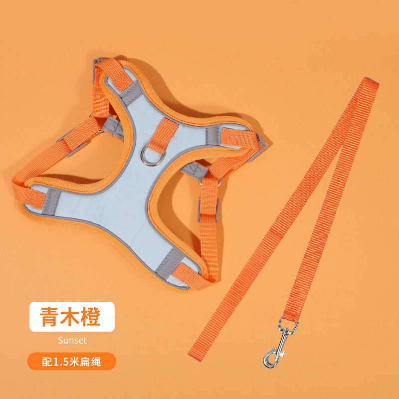 Amazon popular mascota correa de pecho gamuza gato y correa de perro reflexivo transpirable perro cuerda correa de perro