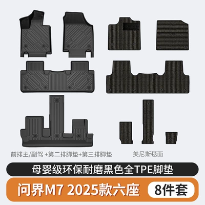 Car Floor Mats and Vehicle — Modelə uyğun ayaqaltı - wenjie-m7-six-seater-tpe-floor-mats-menis