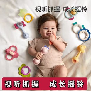 Cross-Border Hand Rattle Baby Newborn Graspable Chewable Toddler Maracas 0-1 Years Old Black and White Card Baby Soothing Toy