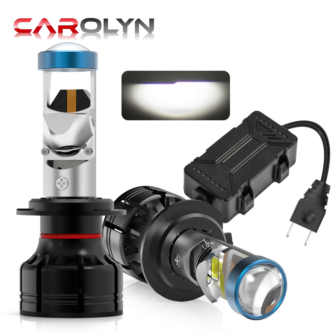 A80 car led lens headlight h4 h7 h119005 fisheye dual lens H4 far