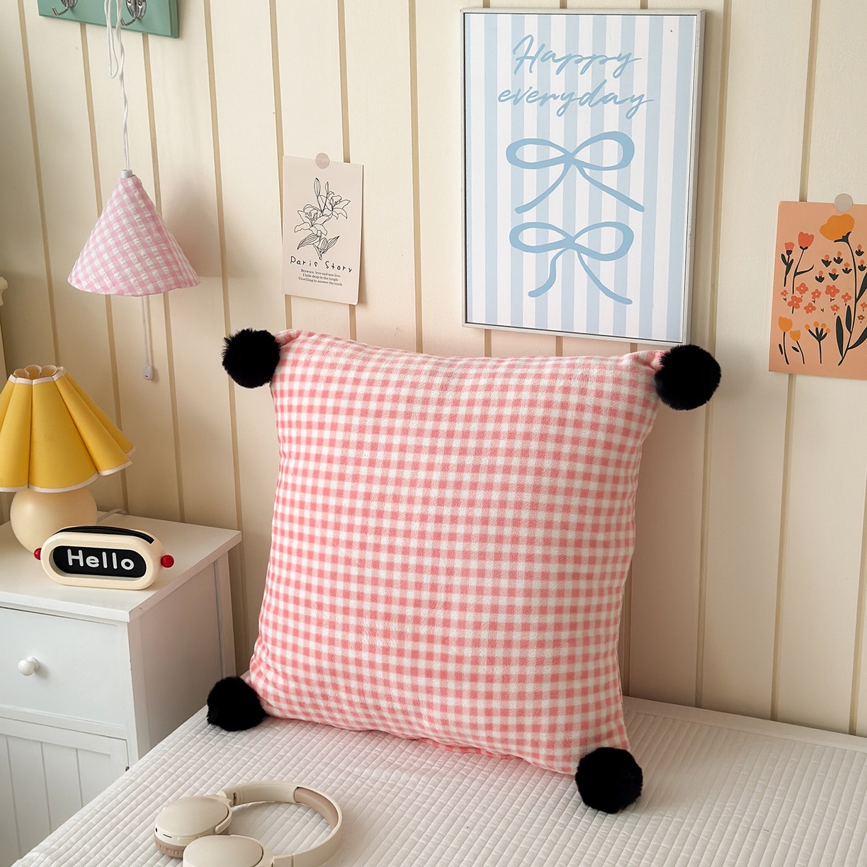 Nuevo estilo simple de almohada de cabello de vello para la sala de estar almohada de respaldo corta de arena para el hogar simple cojín sobre la oficina en el viento