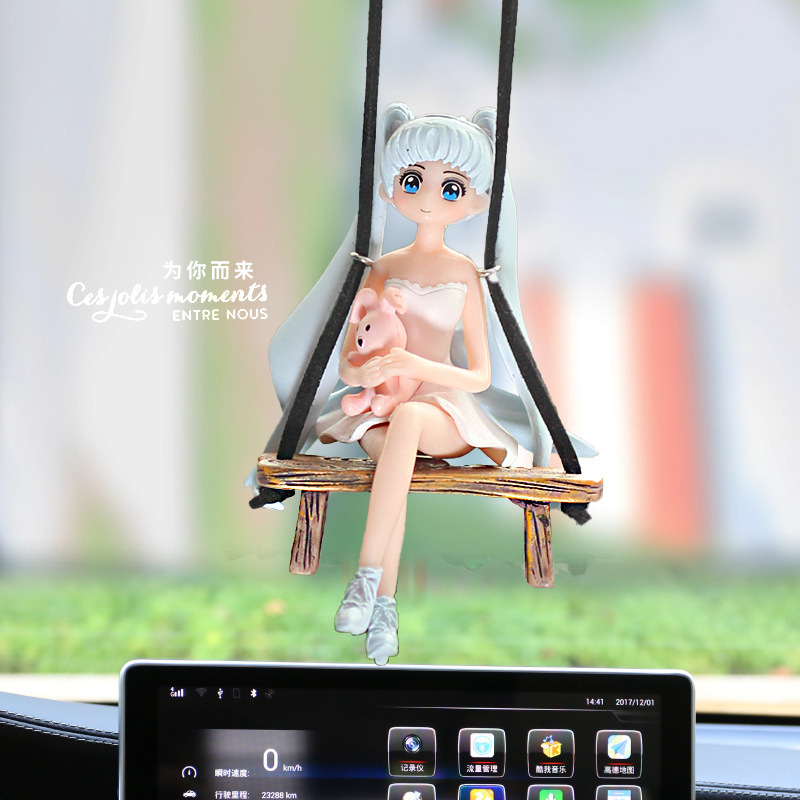 Adornos de coche de celebridades de Internet Adornos de decoración interior creativa de niña hermosa Adornos de decoración del hogar del corazón de niña linda