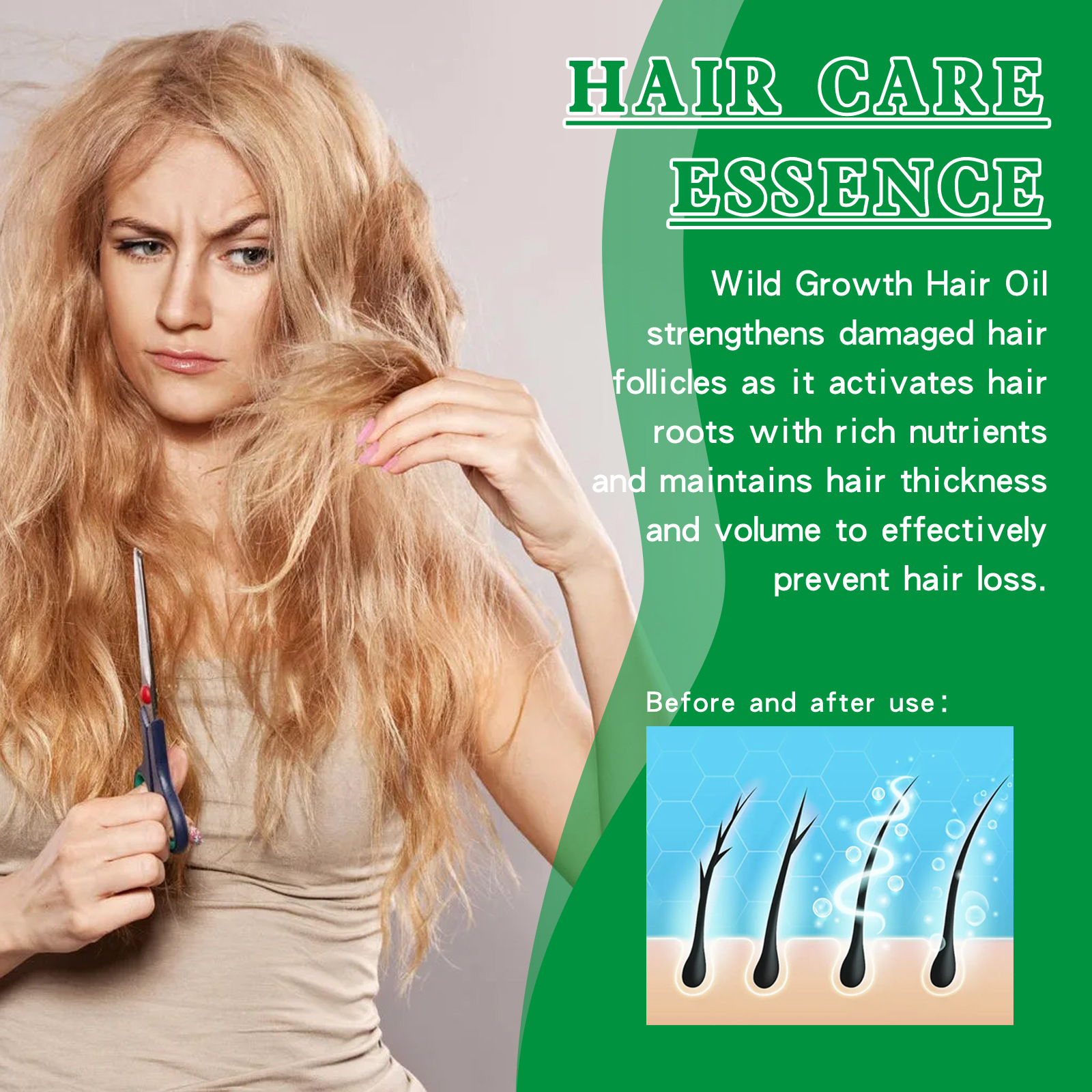 eelhoe Ginger Thick Hair Essence Hair Anti-Fall Firming Hair Roots Thick and Strong Repair Moisturizing Scalp Care_voghion.com