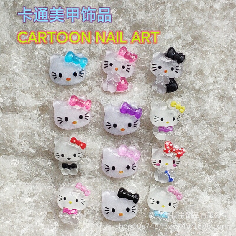 Cross-border hellokitty cat nail accessories nail decoration Sanrio nail diy wear nail accessories
