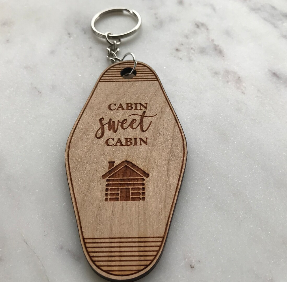 Pu Leather, Wood Material Pastoral Solid Color Pu Leather Wood Women's Keychain