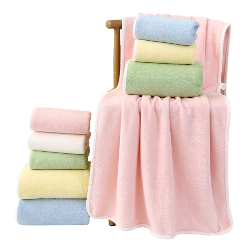 厂家批发高密珊瑚绒礼品毛巾浴巾方巾 不掉毛亲肤洗脸巾lLOGO定制