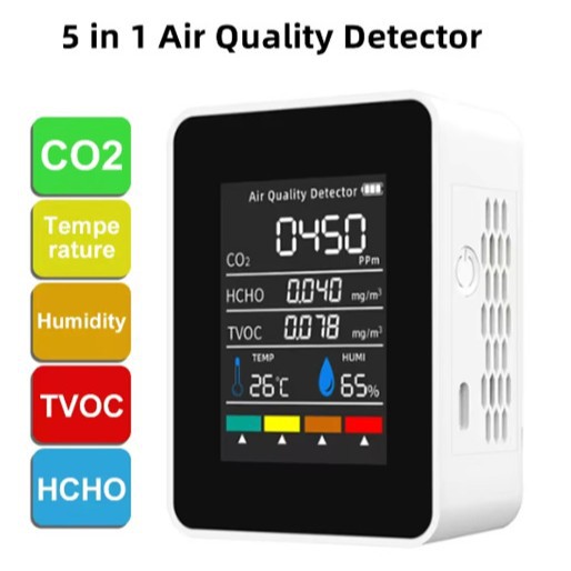 红外线二氧化碳/甲醛/TVOC/温度/湿度液晶屏二氧化碳质量检测仪