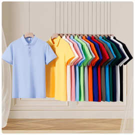 POLO衫工作服文化广告衫印图字logo团体服装工衣刺绣工装欧亚双码