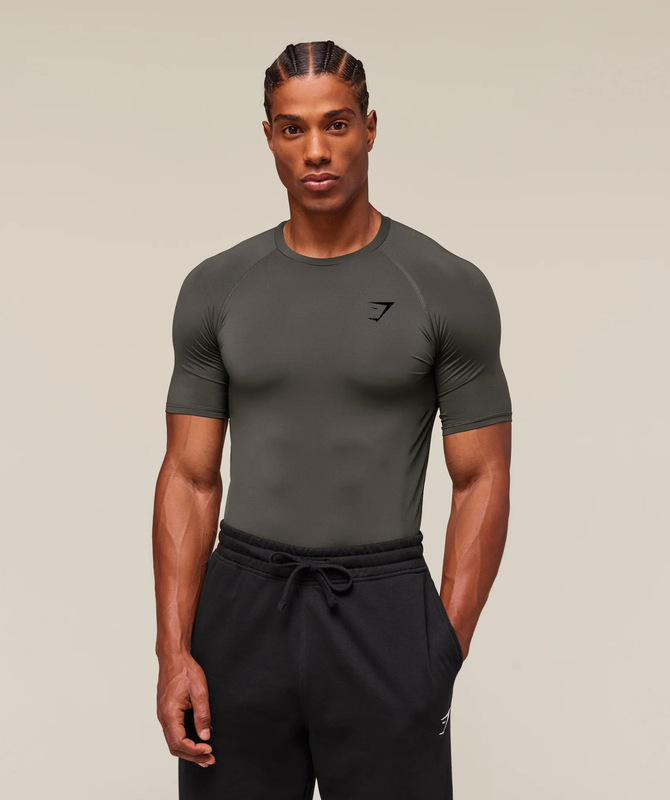 GYMSHARK メンズ Tシャツ スポーツ フィットネス ラウンドネック 伸縮性 速乾性 通気性 半袖 ファッショナブルな Tシャツ トップス|undefined