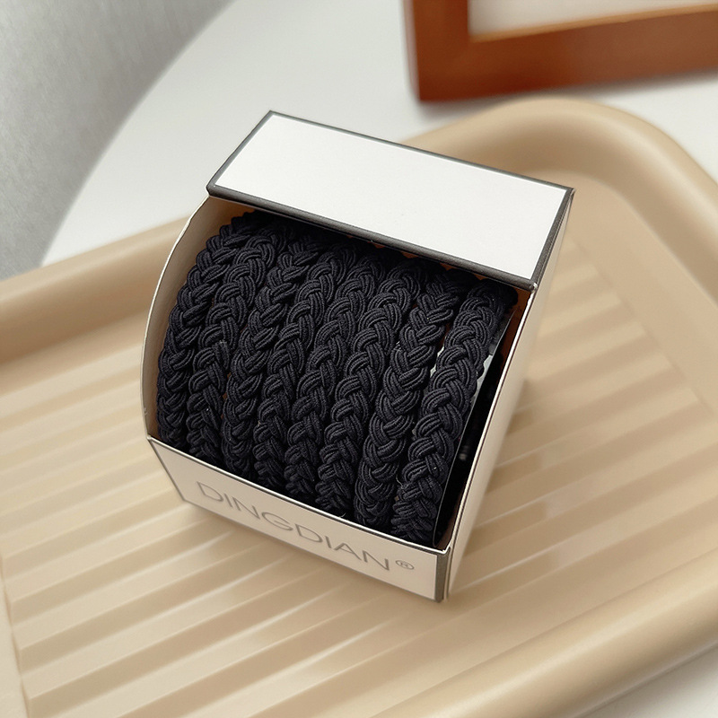 Banda de goma de cola de caballo alta elástico durable cuerda de pelo banda de pelo femenino lazo de pelo no hace daño pelo cuerda de pelo cubierta de cuero Internet celebridad verano